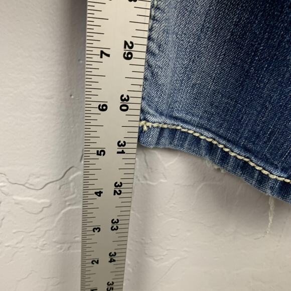BKE Payton Jeans Womens 32 Long Blue Bootcut Distressed Denim Mid Rise Faded - Picture 3 of 8